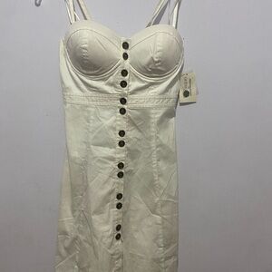 Guess Ivory Button-Front Dress